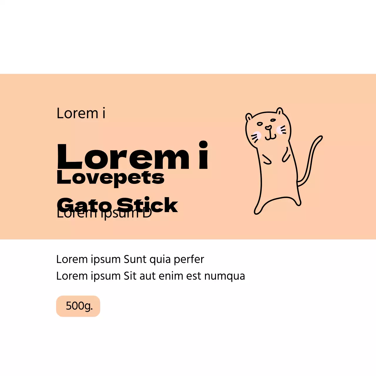 Etiqueta para mascotas con ilustración rosa