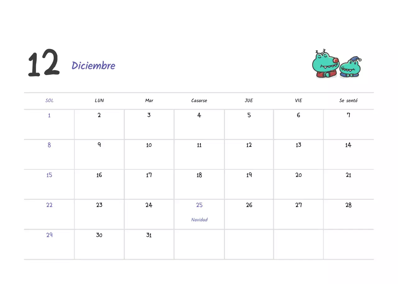 Un calendario con un bonito concepto de ilustración de Argo
