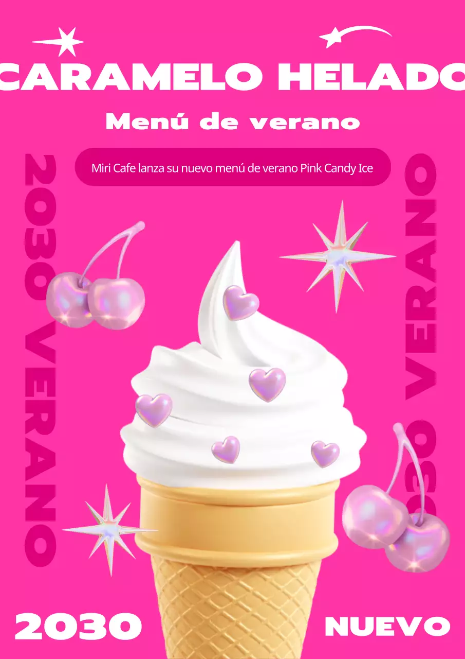 Promocionar el helado con un bonito toque rosa