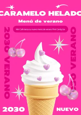 Promocionar el helado con un bonito toque rosa