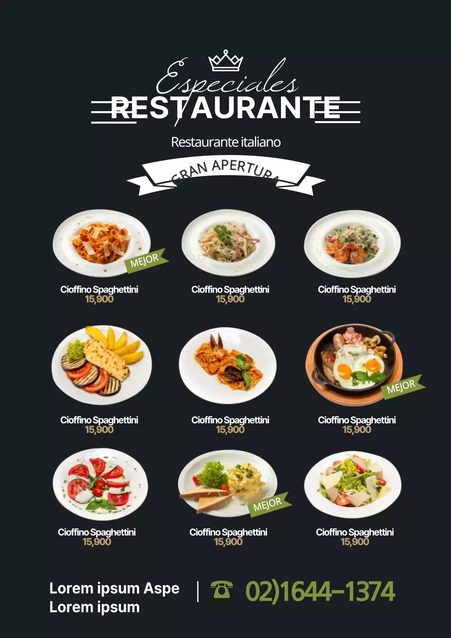 Promover menús especiales de restaurante