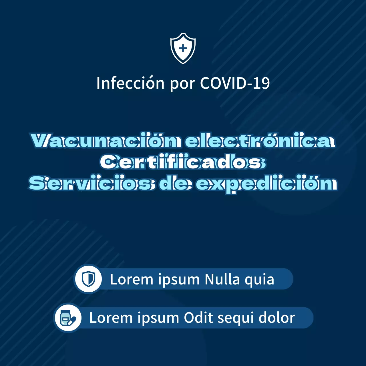 Guía de certificados electrónicos de vacunación sencillos en azul marino y azul claro