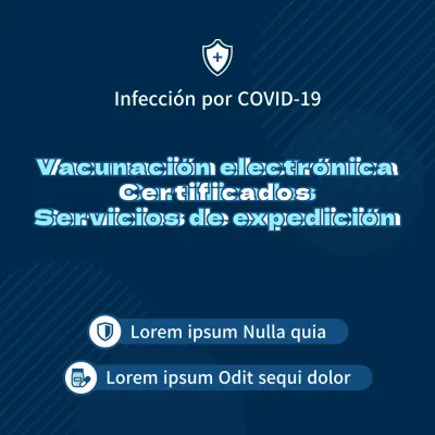 Guía de certificados electrónicos de vacunación sencillos en azul marino y azul claro