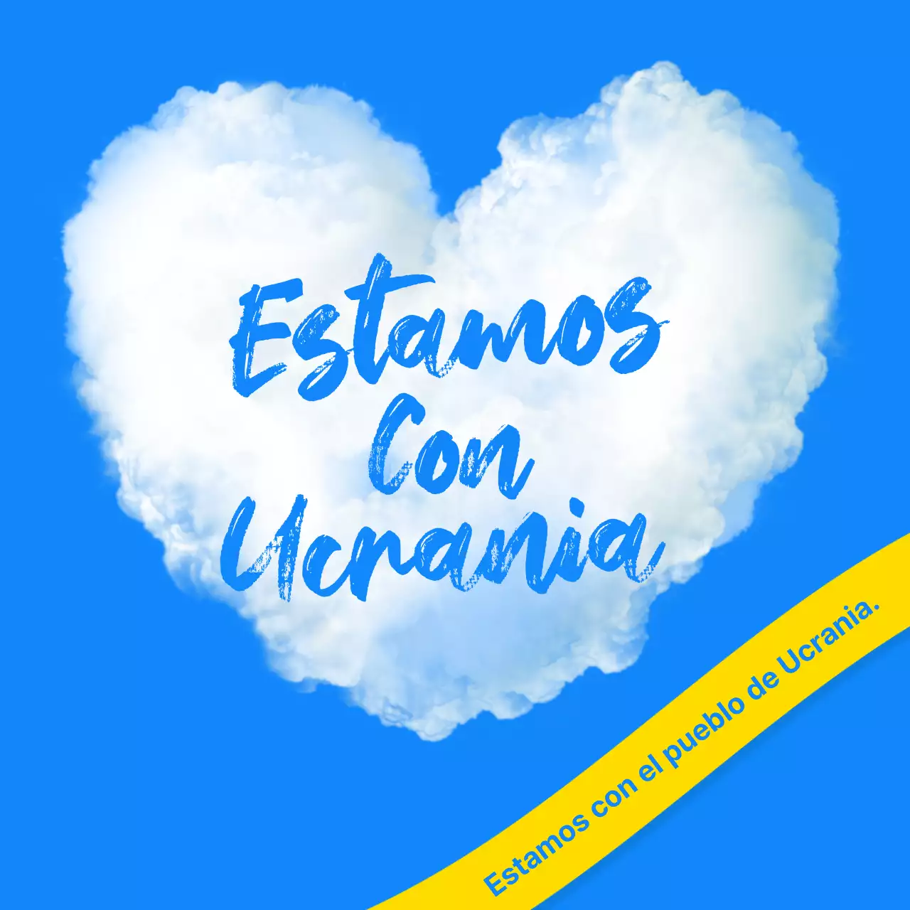 Mensaje de paz de la guerra de Ukuraina en azul y amarillo