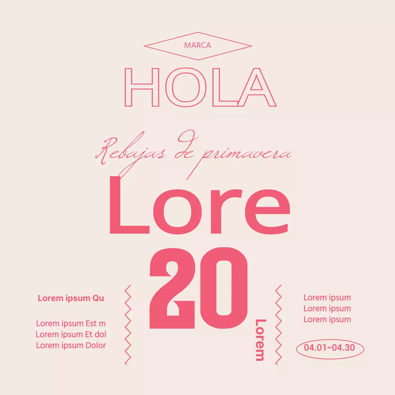 Una foto rosa resalta una venta vintage de primavera