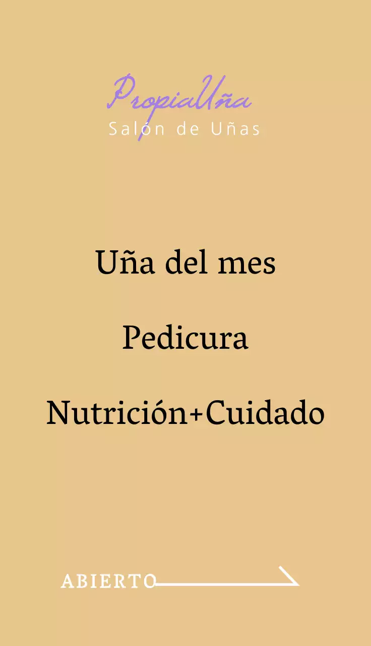 Promocione un salón de manicura con un toque morado y blanco, escrito a mano