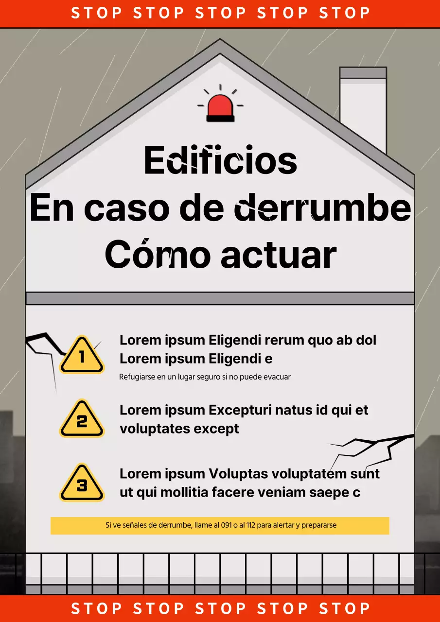 Consejos para hacer frente a una catástrofe colapso con una casa ilustración de fondo