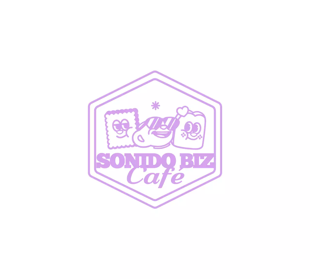 Lindo y postre de la cadera carácter y el estilo de combinación de texto para la mercancía cafetería