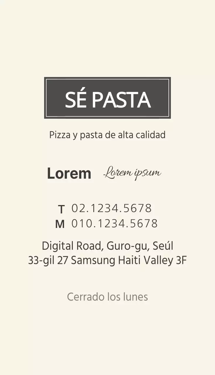 Restaurante de pasta