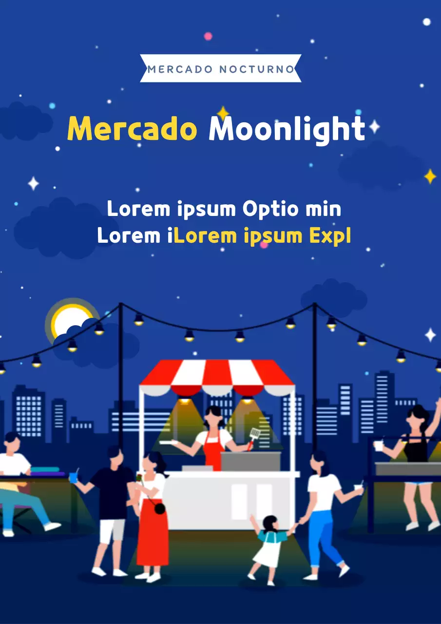 Un bonito folleto de color añil para promocionar un evento en una cervecería al aire libre.