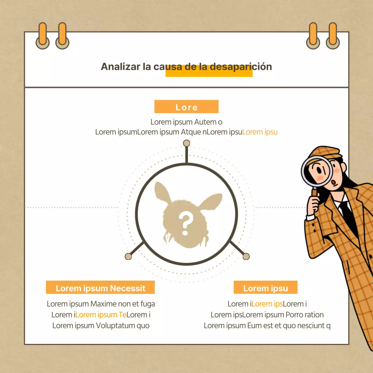 Tarjeta beige abeja desaparecidaDiseño de noticias