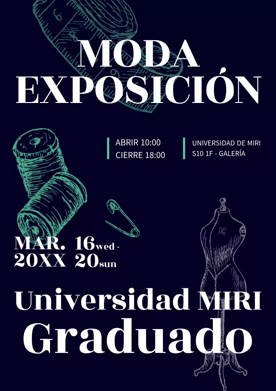 Anuncio de la Exposición de Graduación de Moda de la Marina