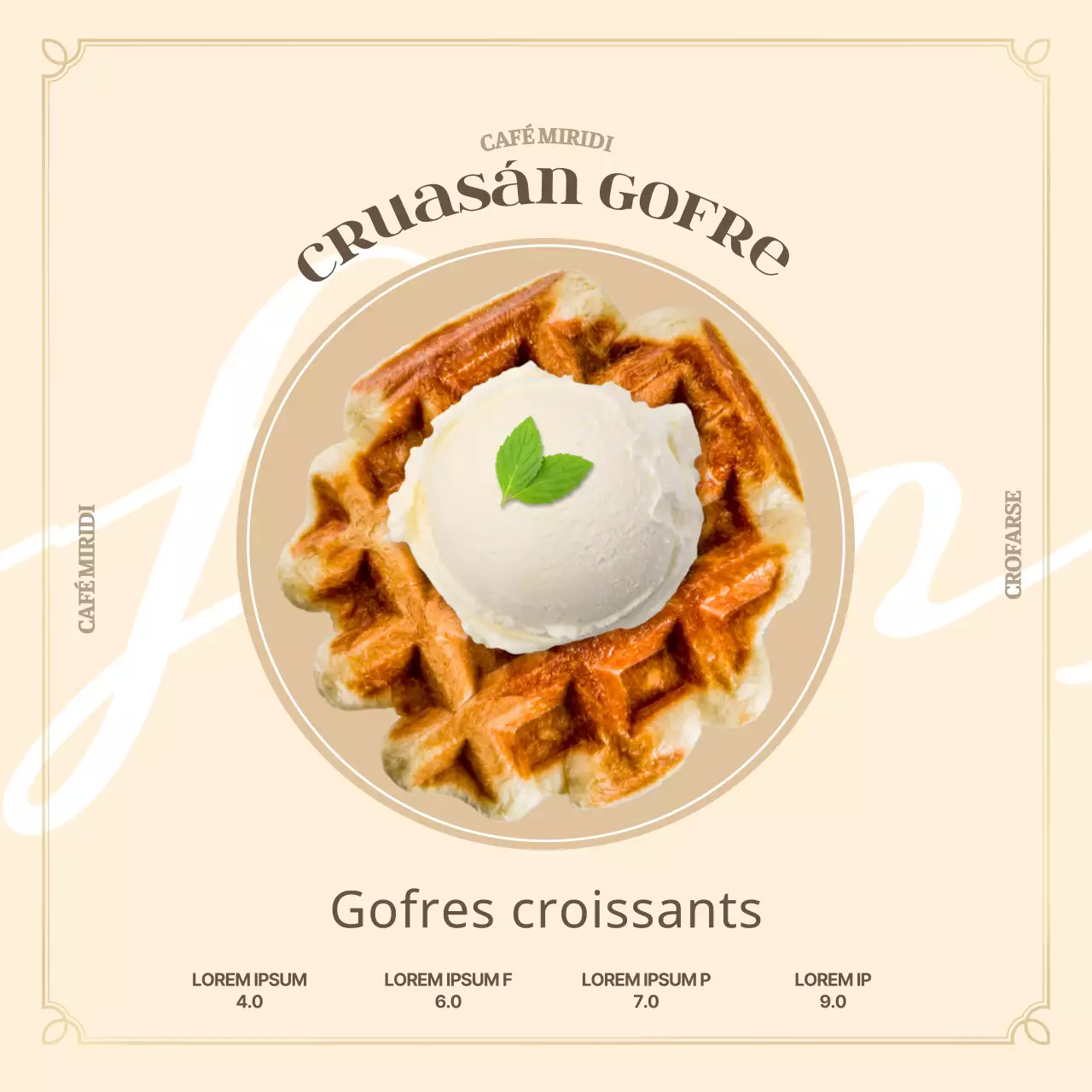 Pancarta vintage amarilla de ganchillo para cafetería