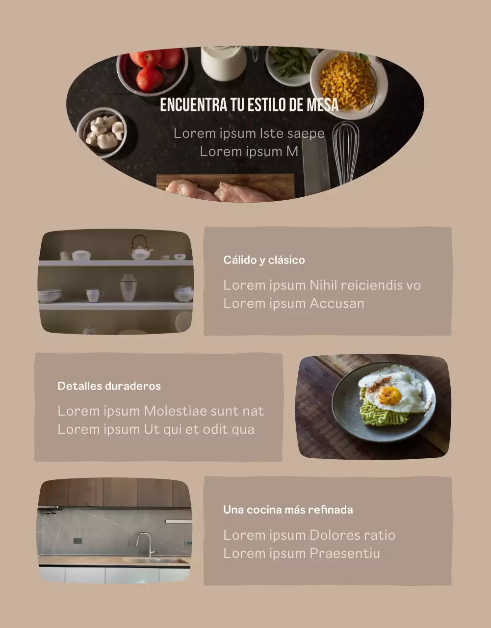 Presentamos un sencillo juego de porcelana en beige y verde