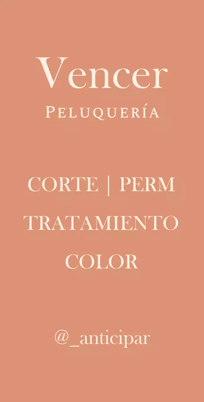 Cartel de peluquería con título en inglés sobre fondo rojo degradado