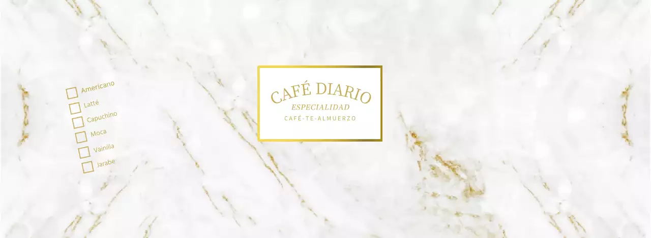 Cafetería moderna de mármol dorado blanco
