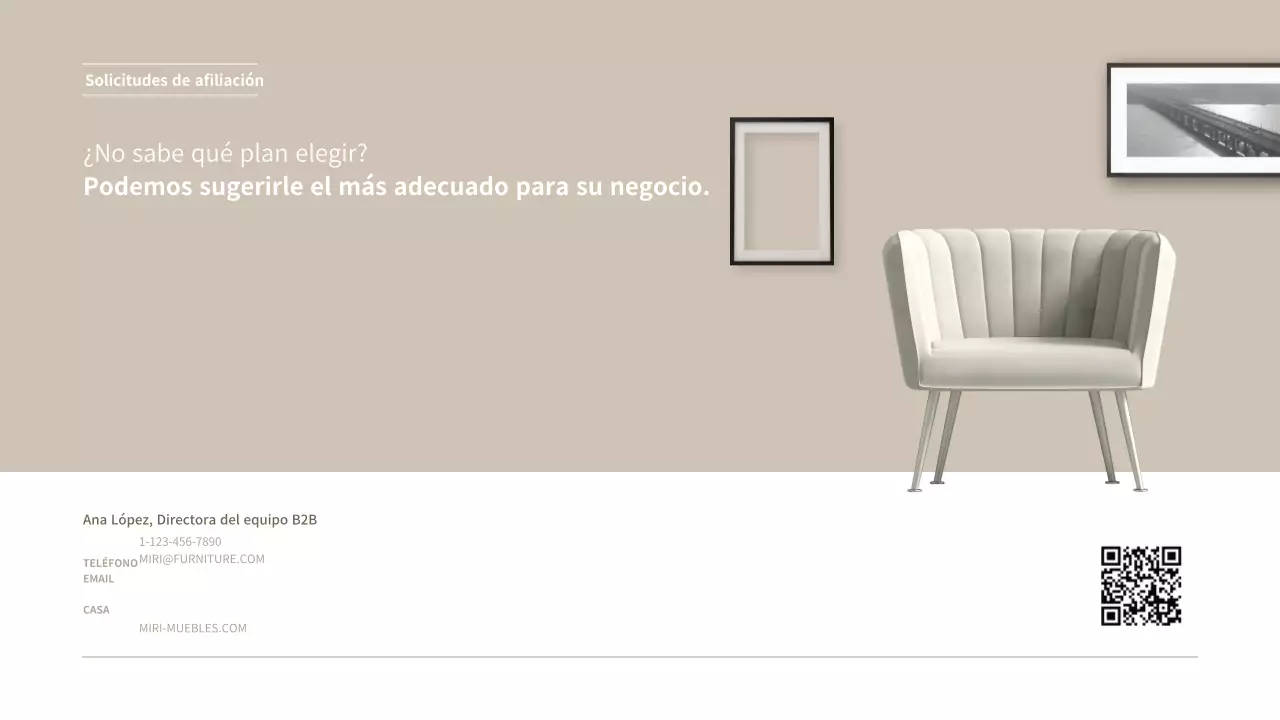 Presentación de la propuesta de servicio de afiliación de mobiliario corporativo de Braunton