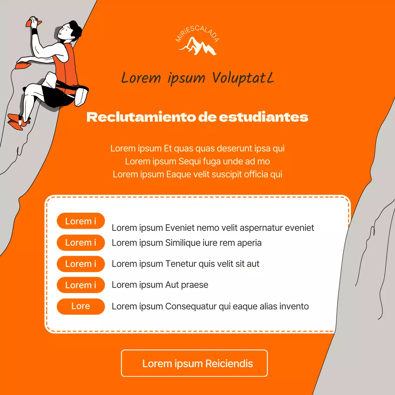 Información y contratación de Orange Illustrated Concept Sport Climbing