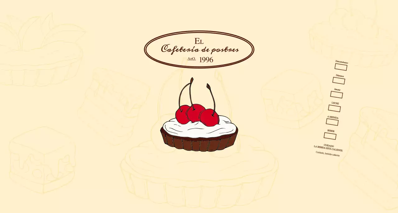 Promocione e informe a los cafés con un emotivo logotipo en marrón rojizo y amarillo pálido