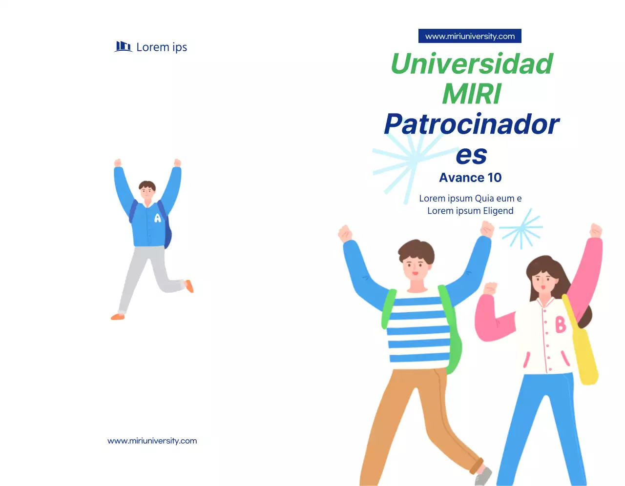 Una sencilla promoción de la afición universitaria con texto e ilustraciones en azul marino.