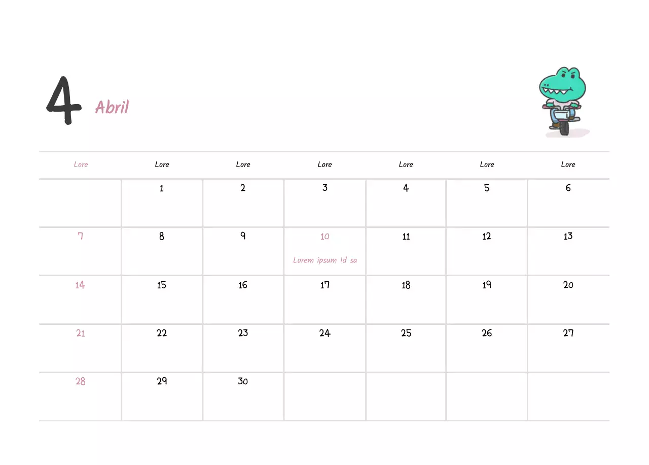Un calendario con un bonito concepto de ilustración de Argo