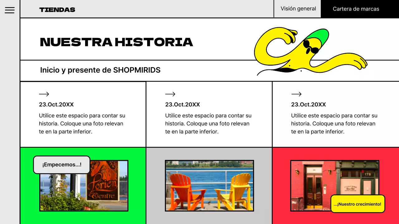 Ilustración pop concepto cartera de marca en colores fluorescentes