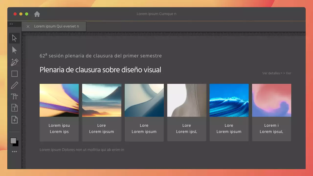 Concepto de programa en gris y rojo Pleno de clausura