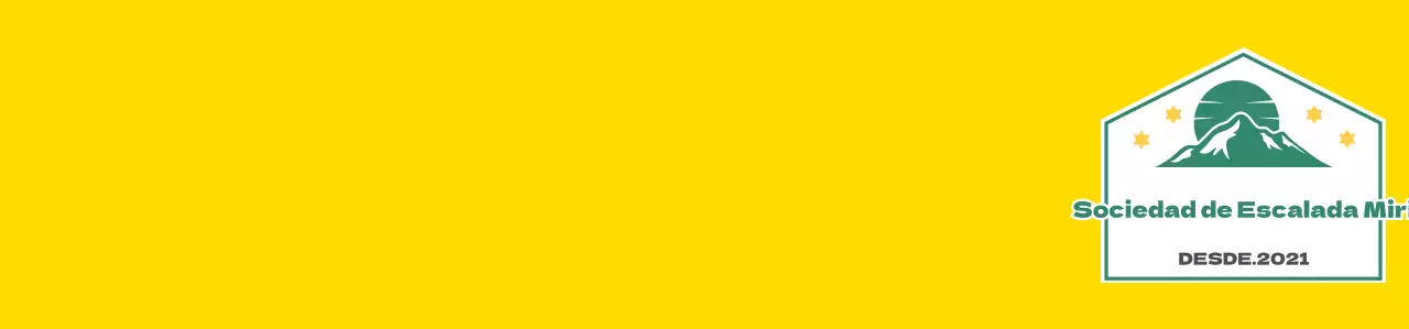 Chaleco de membresía con amarillo blanco verde montaña ilustración club de montañismo símbolo logotipo