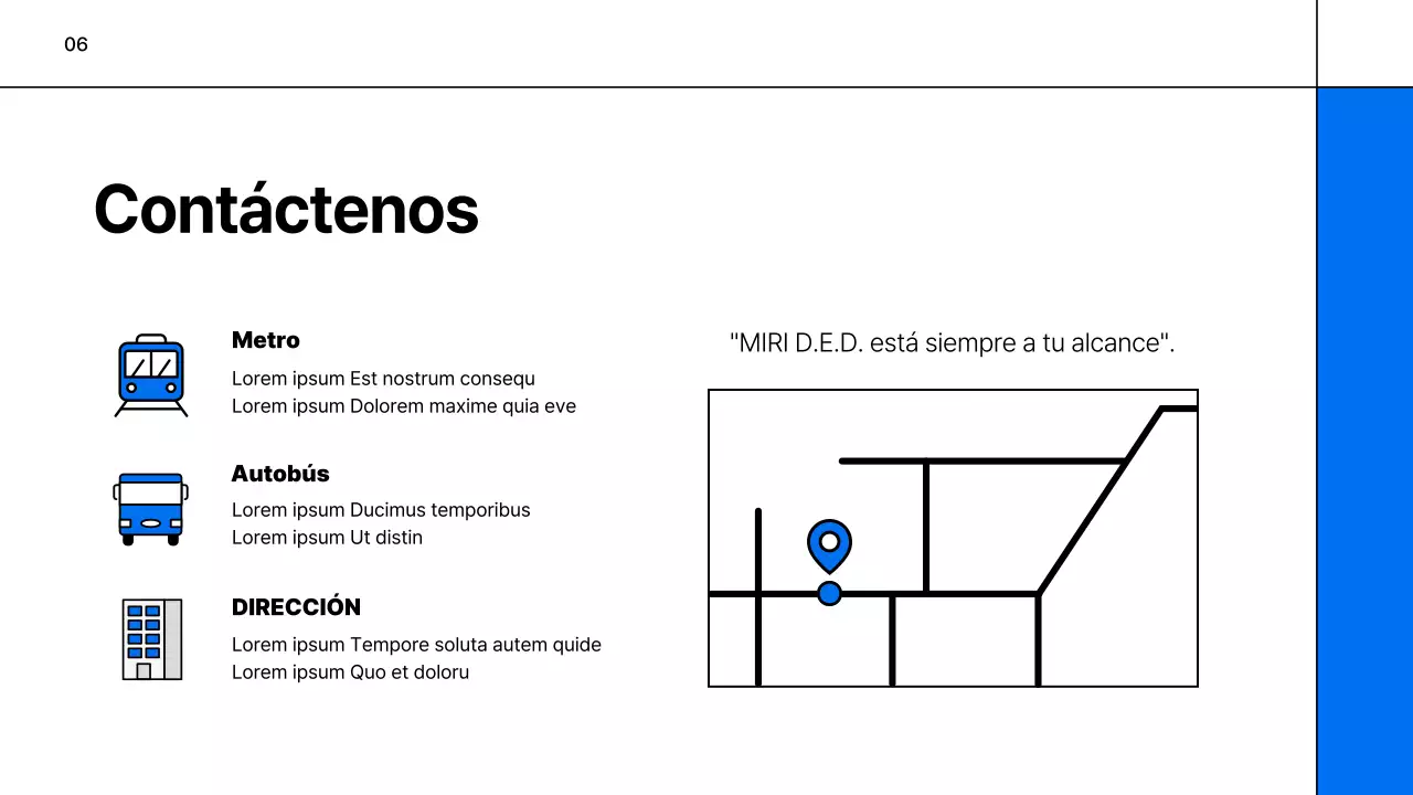 Un sencillo prospecto de empresa educativa en blanco y azul