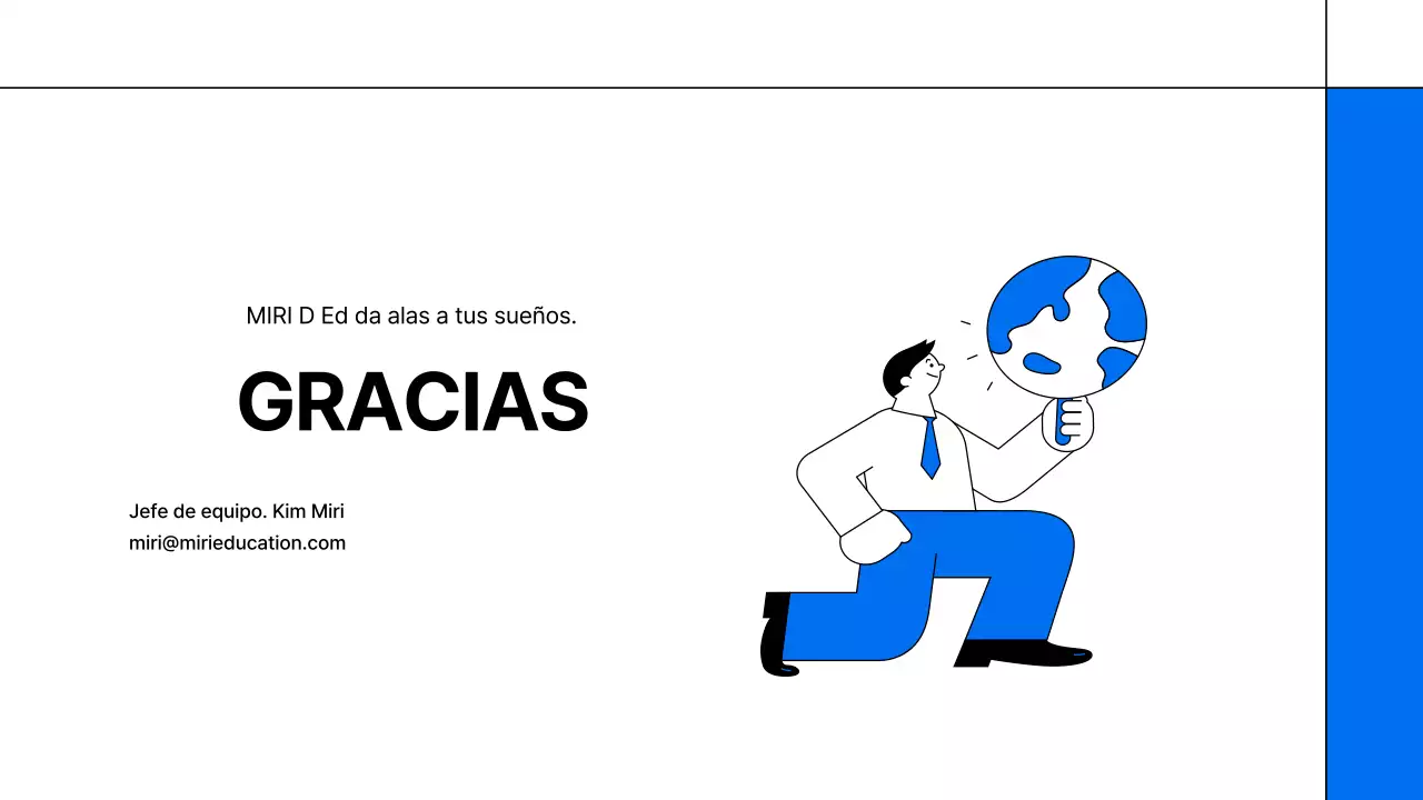 Un sencillo prospecto de empresa educativa en blanco y azul