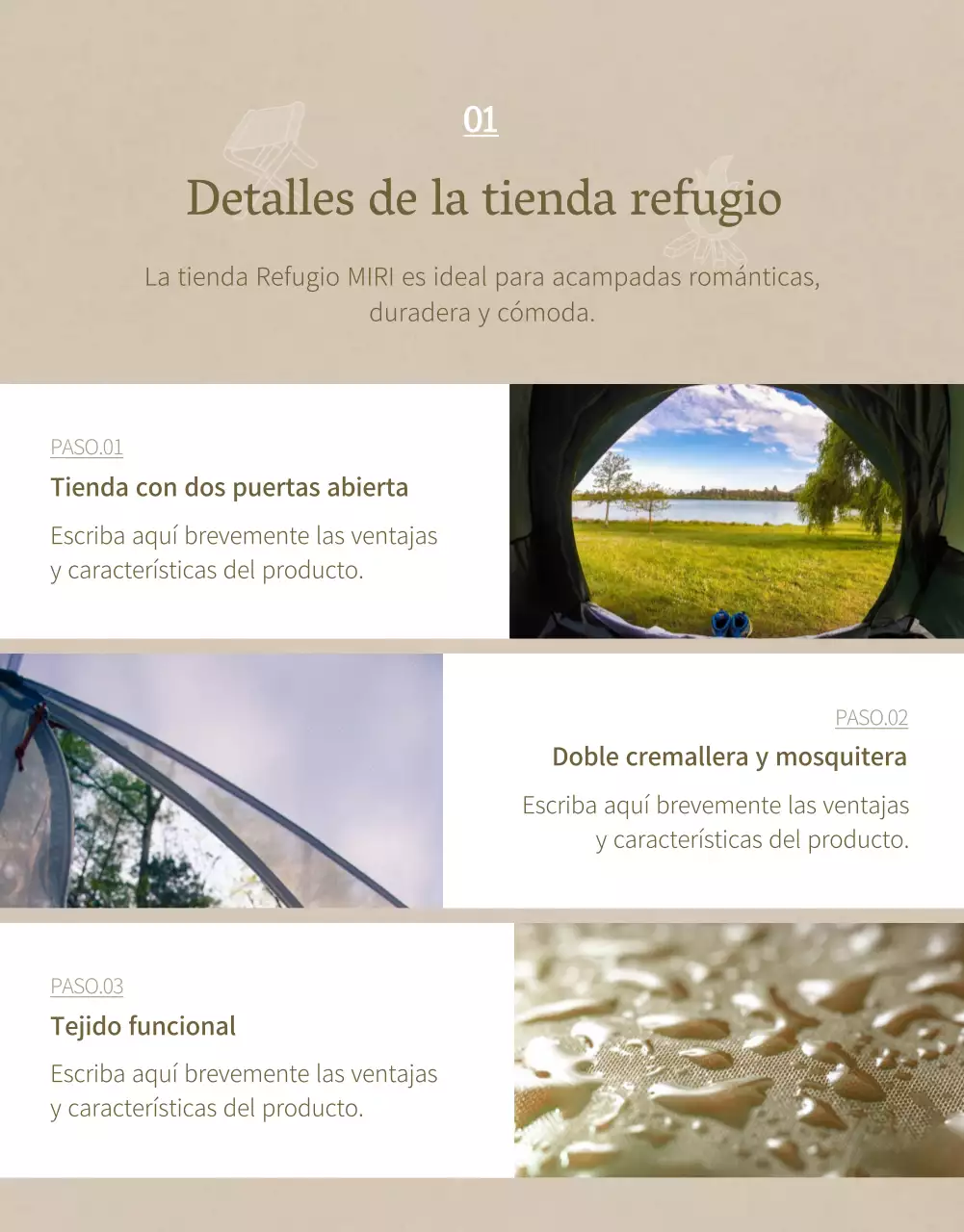 Concepto de camping emocional en azul marino y beige