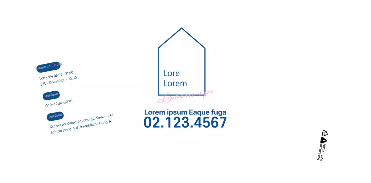 Concepto sencillo en blanco y azul marino para mostrar y promocionar propiedades