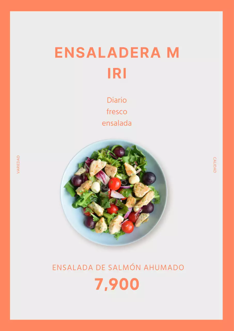 Naranja Ensalada sencilla Cartel vertical