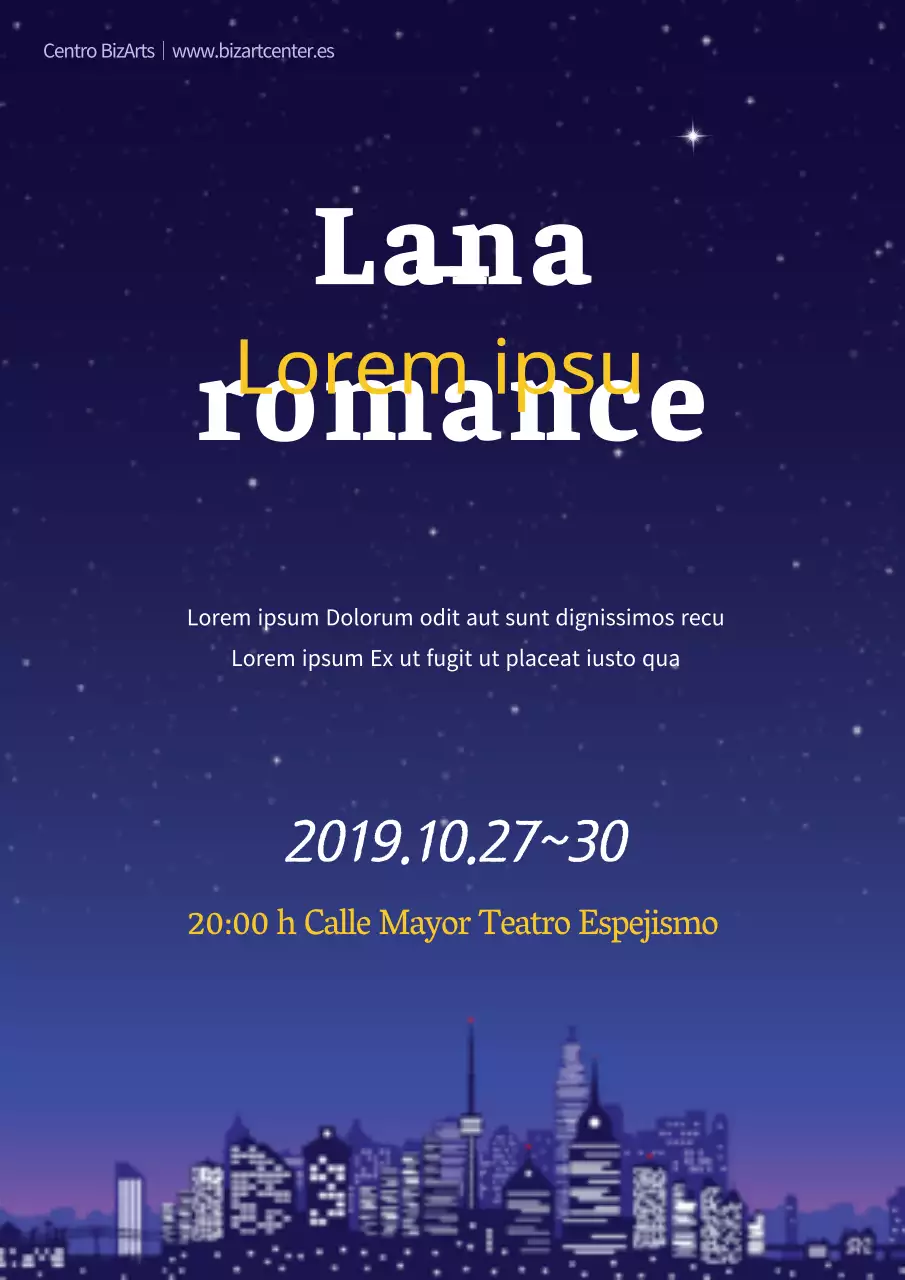 Promover un concepto emocional con una escena nocturna de una ciudad azul