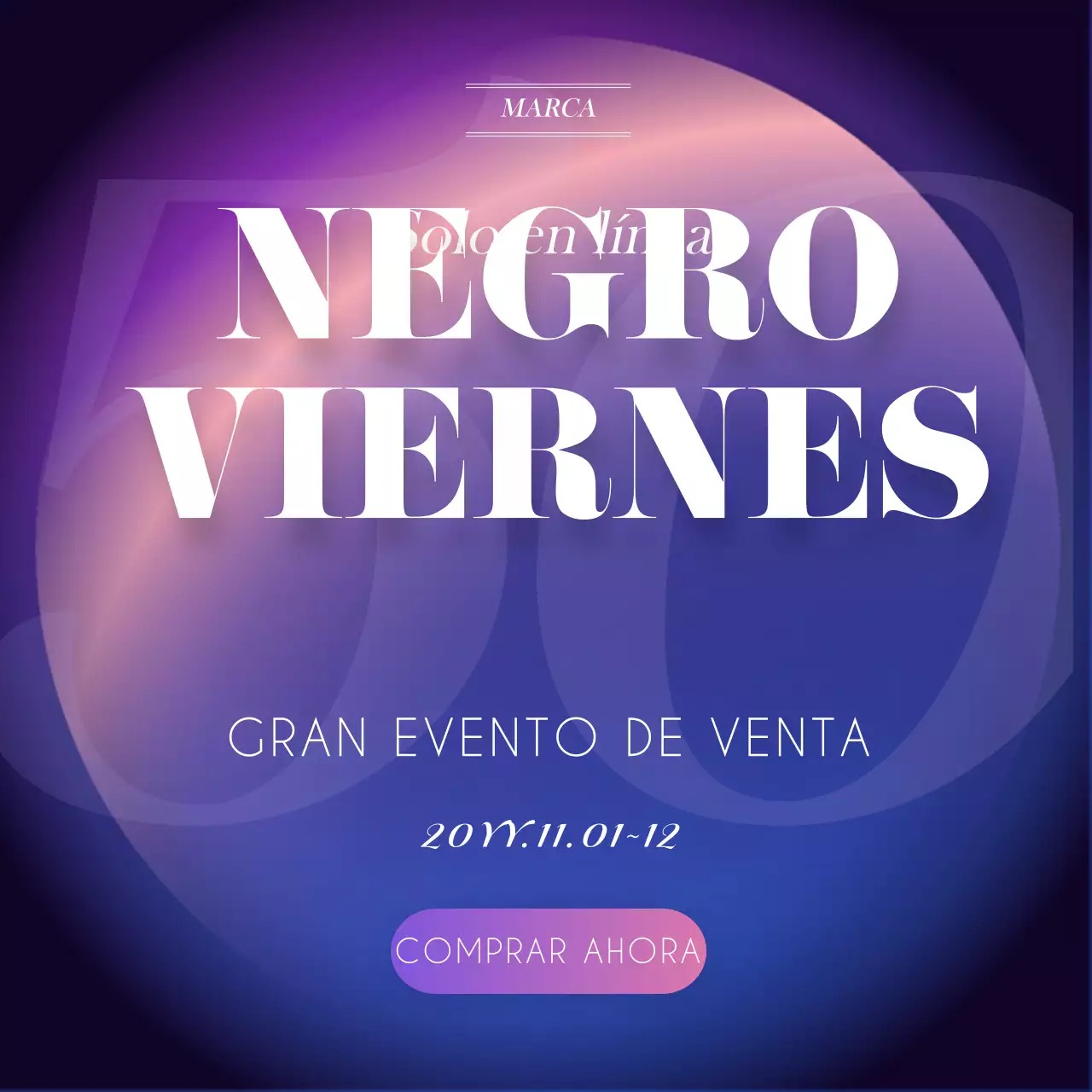 Tema del Viernes Negro en negro y morado
