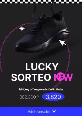 Lucky Drow webposter en negro, una zapatilla de moda de edición limitada.