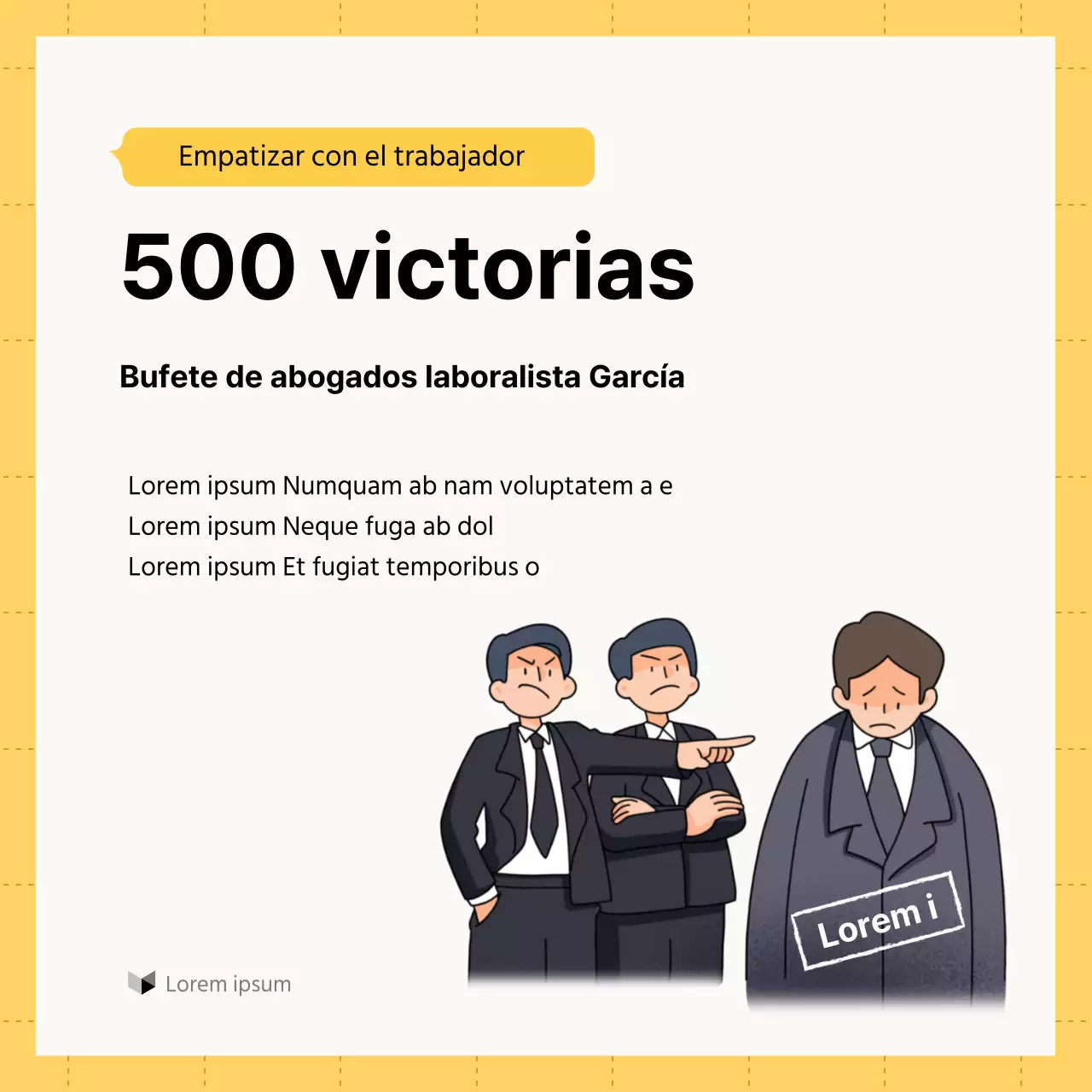 Guía minimalista en blanco y amarillo de asesoramiento en Derecho laboral