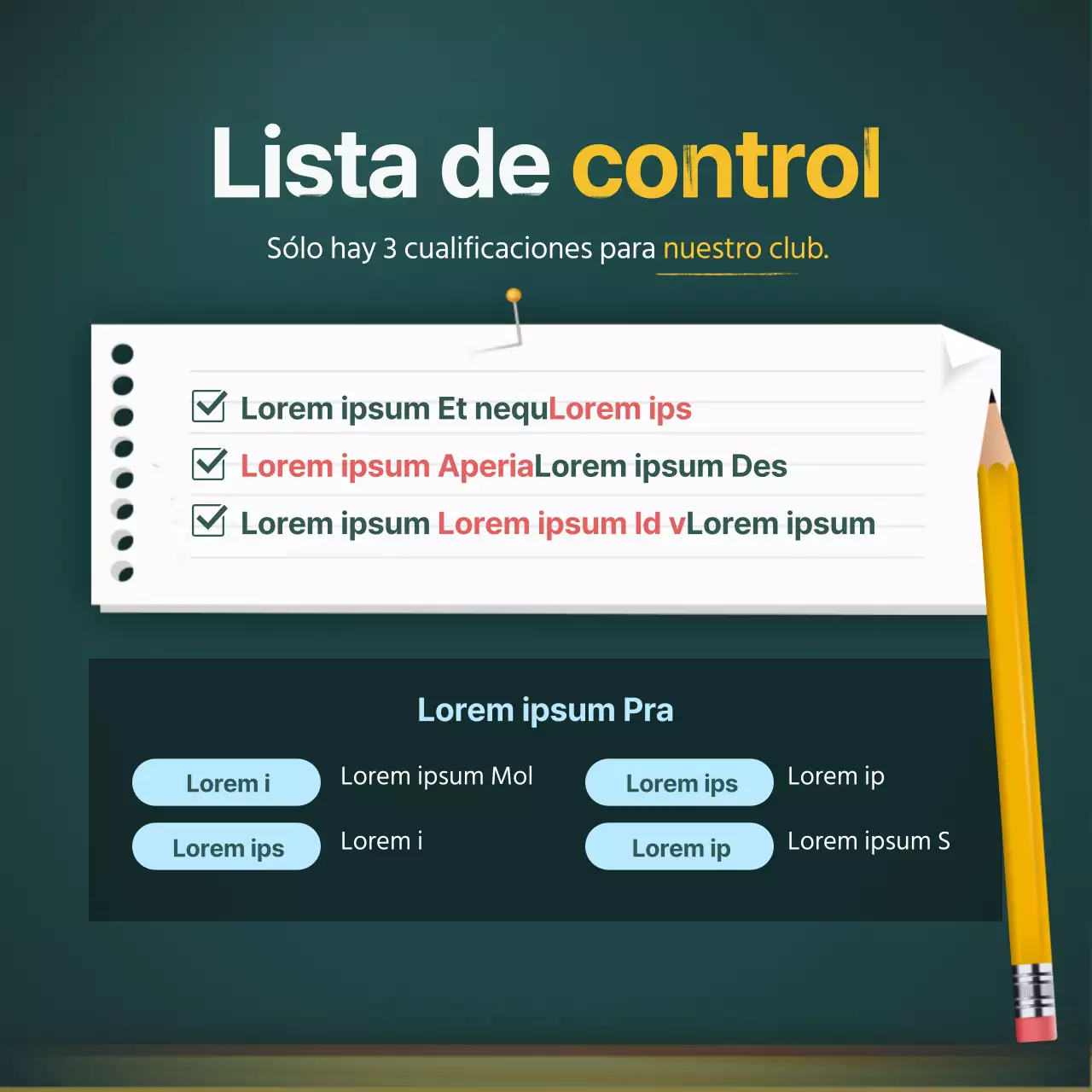 Tarjeta de pizarra para la captación de socios del club universitarioDiseño de noticias