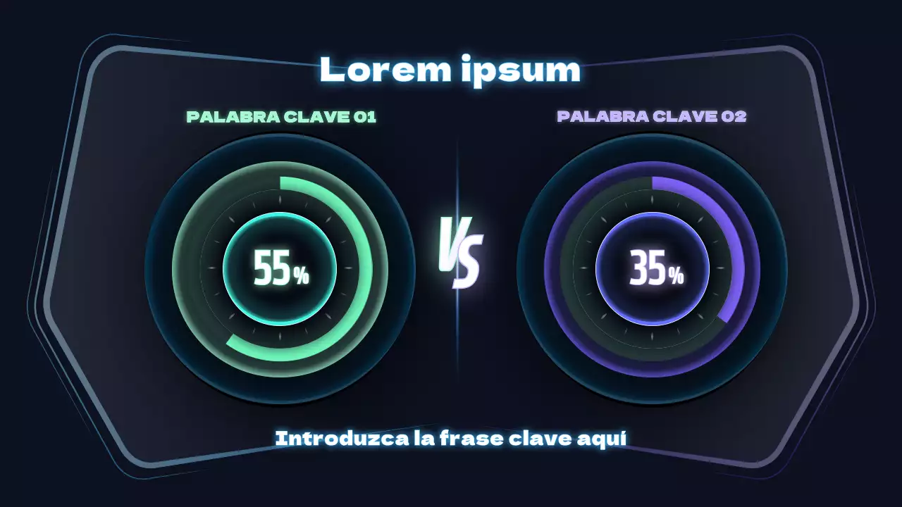 Gráfico conceptual del velocímetro en colores negro y neón