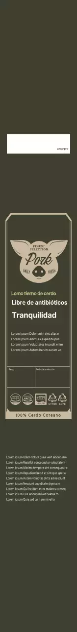 Envasado de carne Handon con marco sencillo gris oscuro