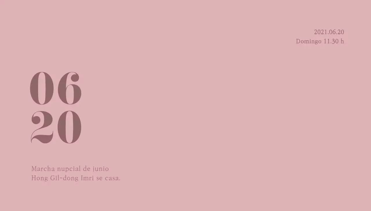 Invitación de boda junio postal sobre con texto