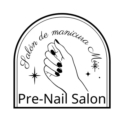 Insignia estilo salón de manicura en mano ilustración