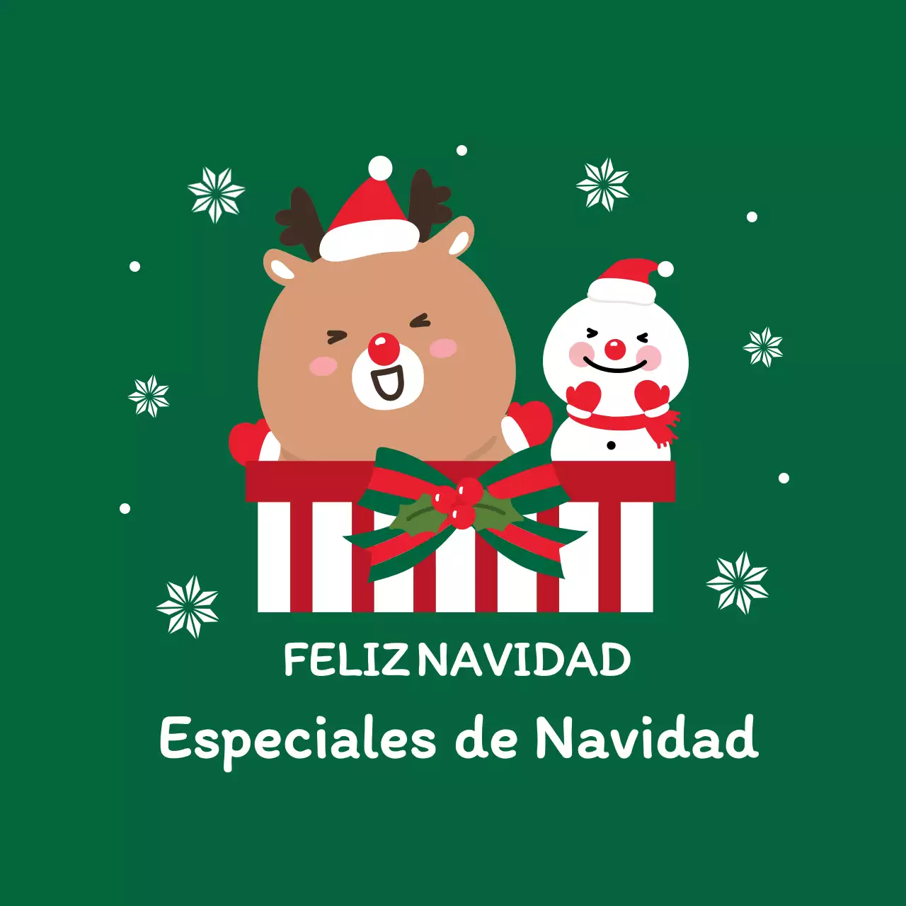 Verde Rojo Ilustración Etiqueta Evento Navidad