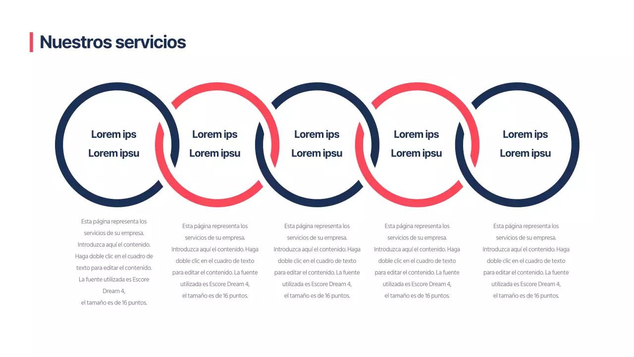 AGENDA infografía de diseño con un concepto limpio en rojo y azul marino