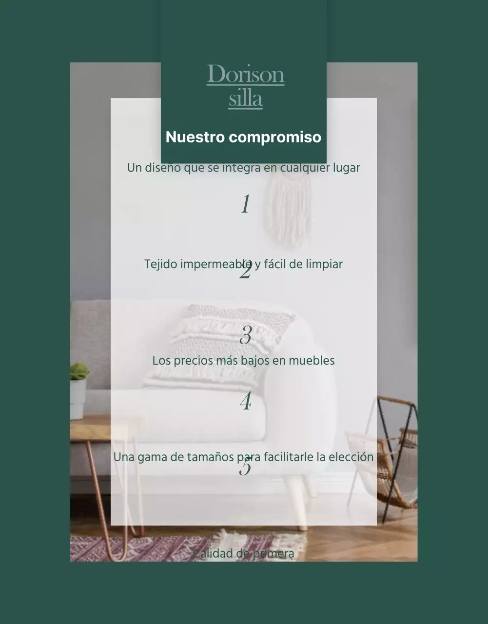 Página de detalles del mobiliario