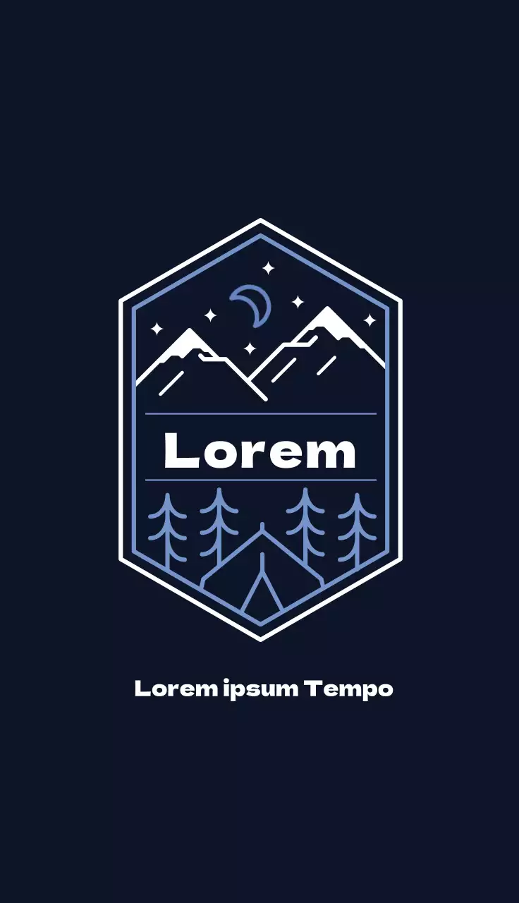 Ilustración azul camping sencillo