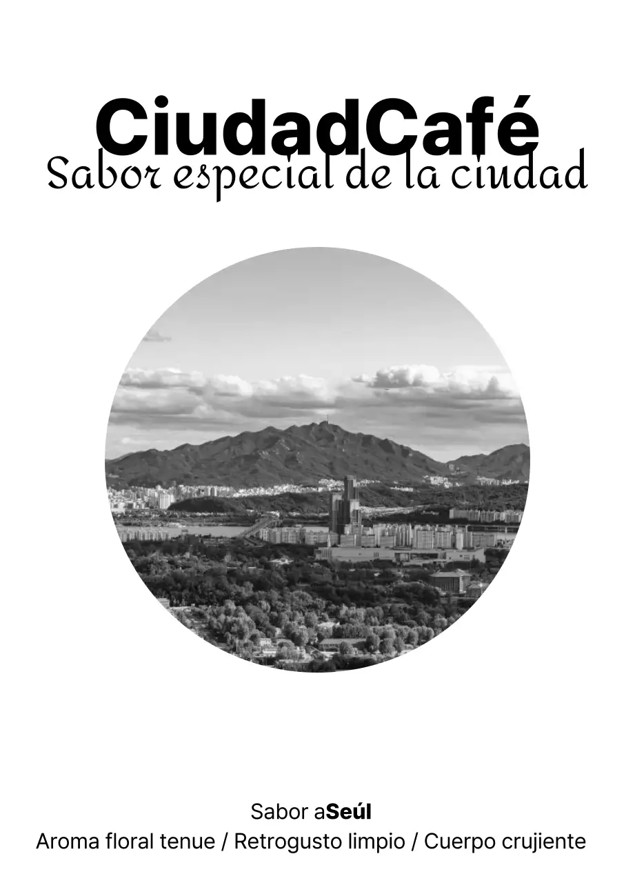 Diseño sencillo con fotografía de paisaje en blanco y negro