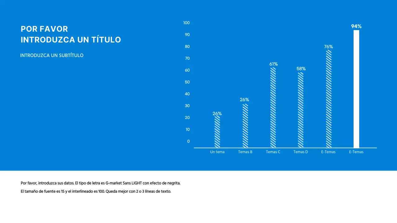 Infografía simple con gráfico de barras verticales azules
