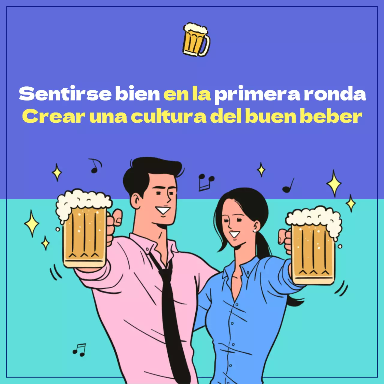 Ilustración azul y limpia de la cultura de la bebida