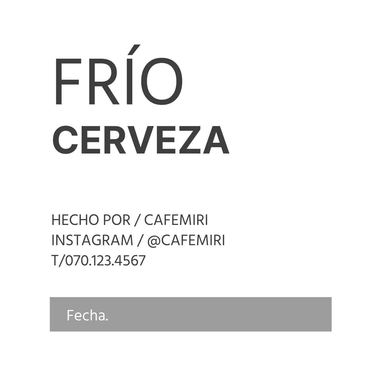 Café Blanco Texto Sencillo